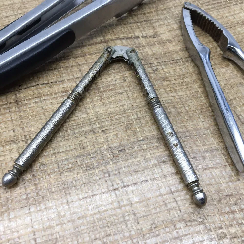 Vtg Kitchen Tools Lot  Locking Tongs HMO Nut Crackers Seafood Nut Cracker Taiwan